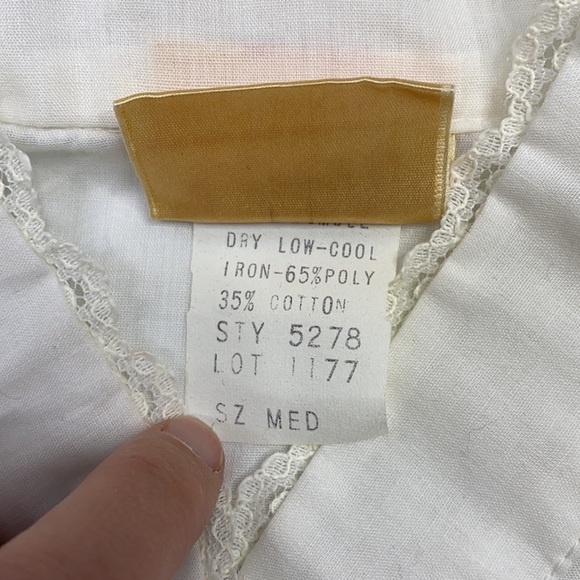 Eber San Fransisco White Vintage Long Sleeve Blouse Size Medium - Picture 5 of 6